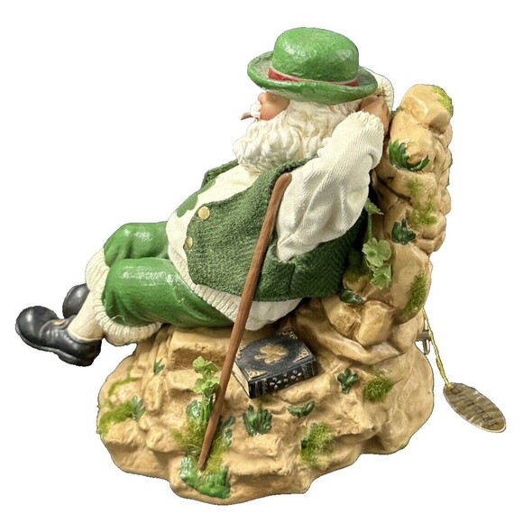 Possible Dreams Clothtique Irish Santa Music Box Schanachie 9 inch Celtic Santa - Picture 6 of 8